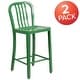 preview thumbnail 94 of 116, 2 Pack 24'' High Metal Indoor-Outdoor Counter Height Stool w/ Vertical Slat Back
