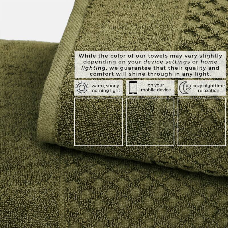 Linery & Co. Cotton Diamond Waffle Texture Bath Towels