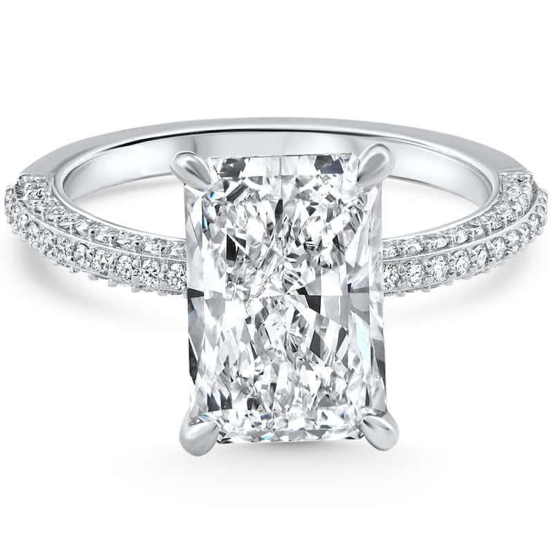 Bliss Diamond Certified 3.44Ct Cassidy Radiant Cut Diamond Engagement Ring Gold Lab Grown
