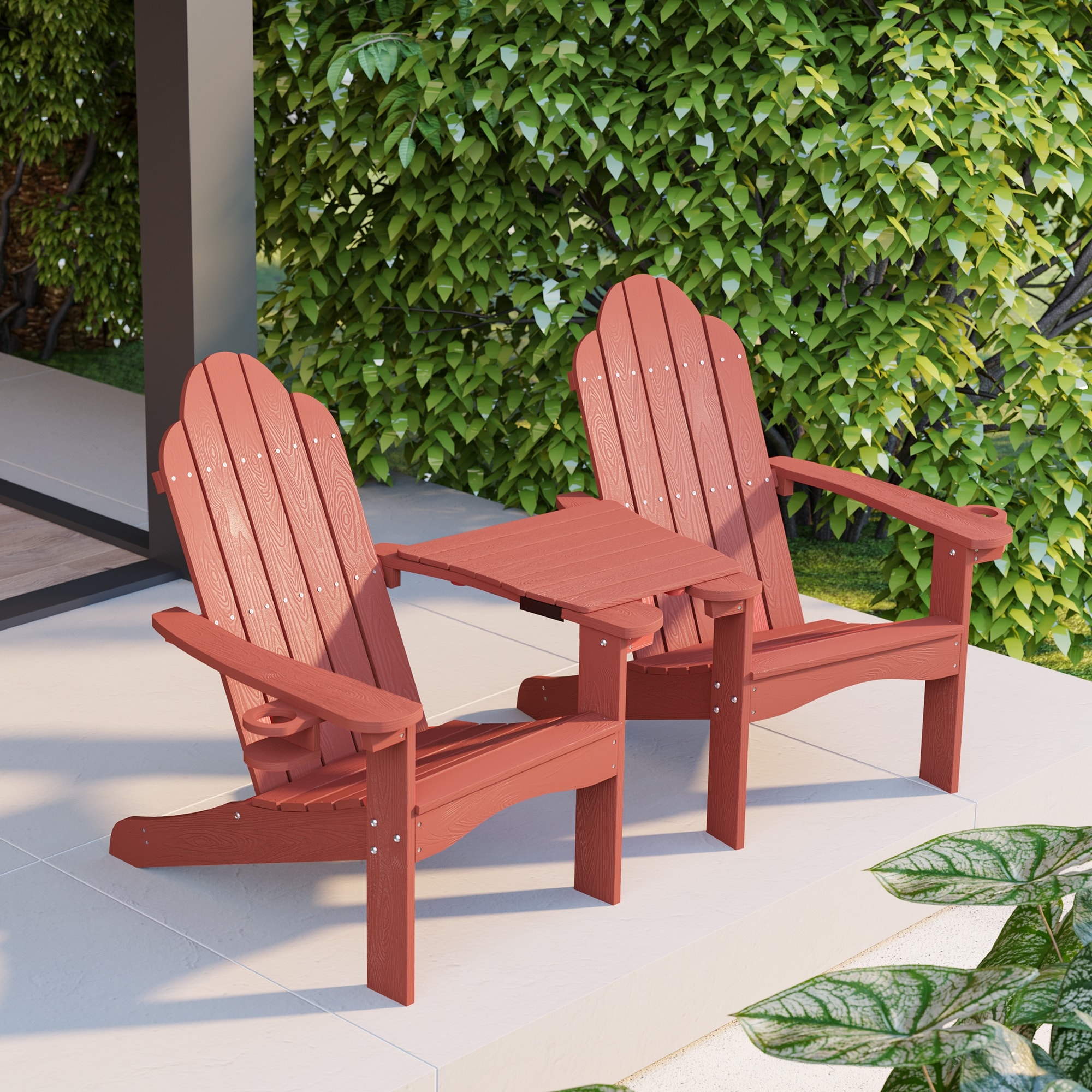 red resin outdoor chairs