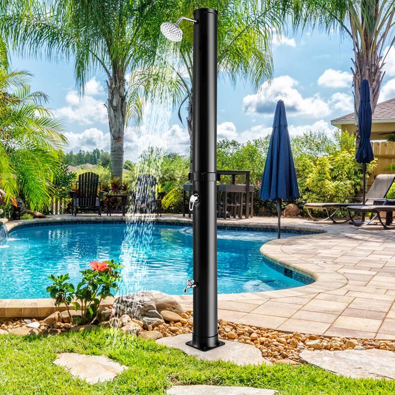 Costway 7.2 FT 10 Gallon Solar Heated Shower w/Adjustable Head & Foot - See Details