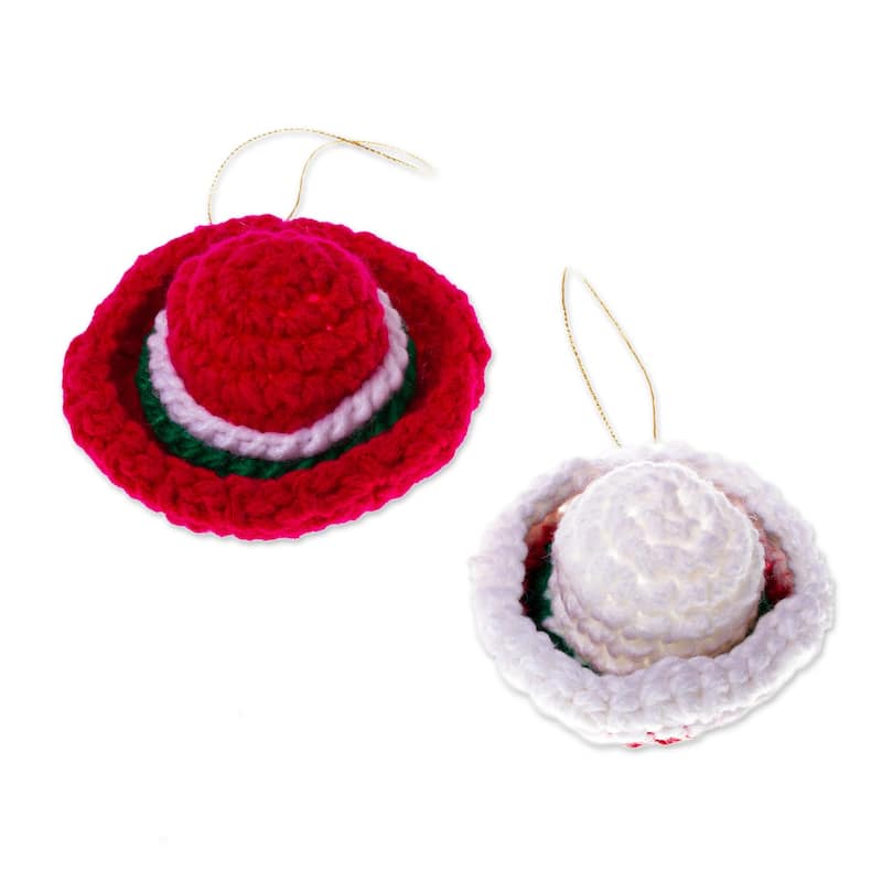 Novica Handmade Holiday Sombreros Crocheted Ornaments (Pair)