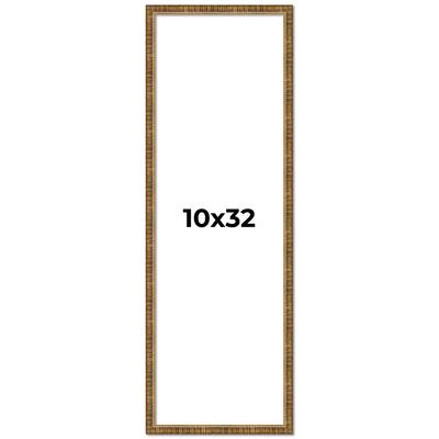 10x32 Frame Gold Picture Frame - Complete Modern Photo Frame Includes