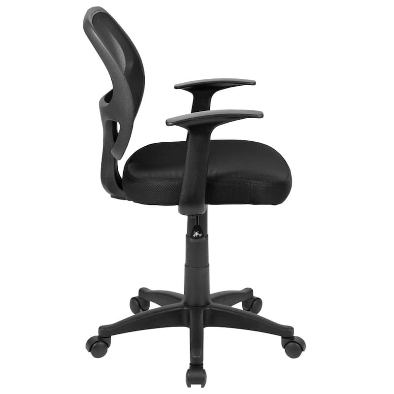Mid-Back Mesh Swivel Task Office Chair with T-Arms - Office Furniture - 21"D x 24"W x 34.25" - 39"H