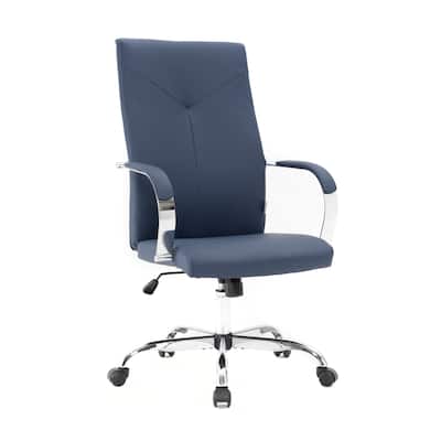 Leather Conference Chair - Adjustable Office Chair, High-Back Executive Swivel Task Chair, Modern Ergonomic Desk Chair