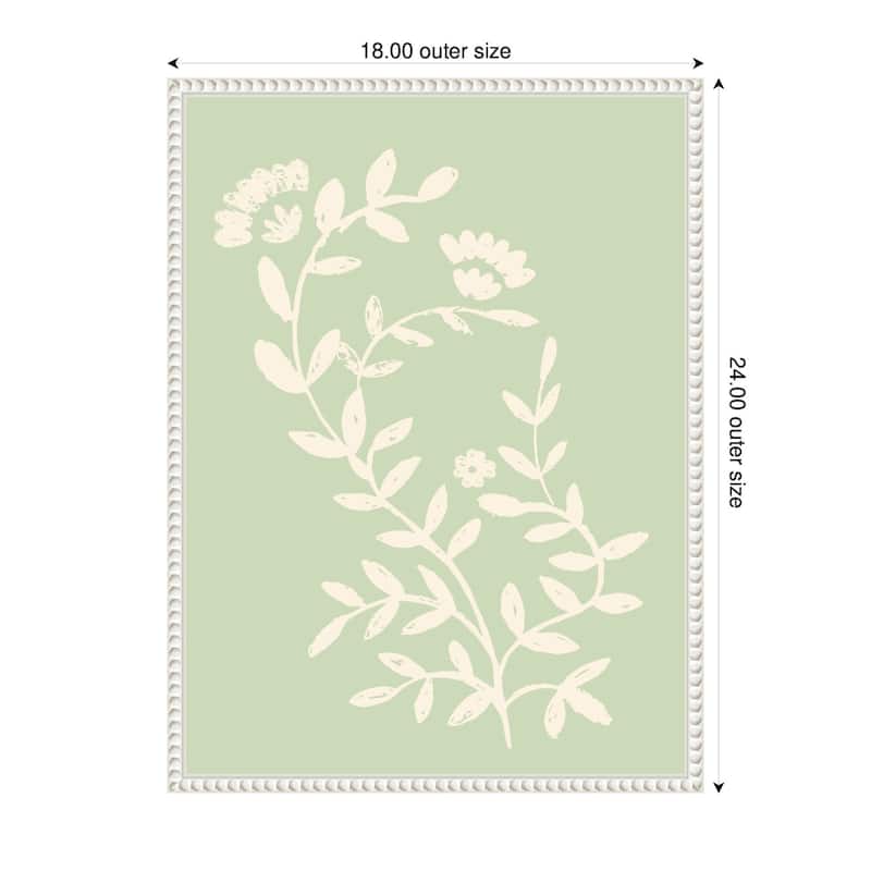 Kate and Laurel Country Chintz Botanical Pale Green by Vicky Yorke Framed Canvas Wall Art Print