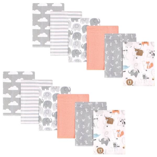 slide 1 of 1, Hudson Baby Unisex Baby Cotton Flannel Burp Cloths Bundle, Alphabet, One Size - Alphabet - One Size One Size - Alphabet