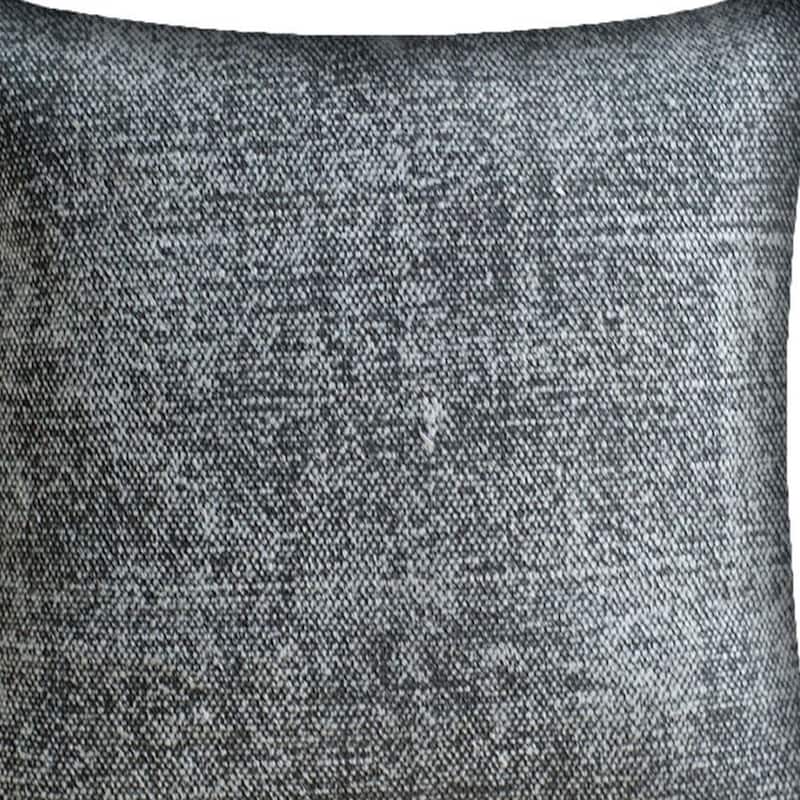 21" Dark Gray Splatter Linen Throw Pillow Cover