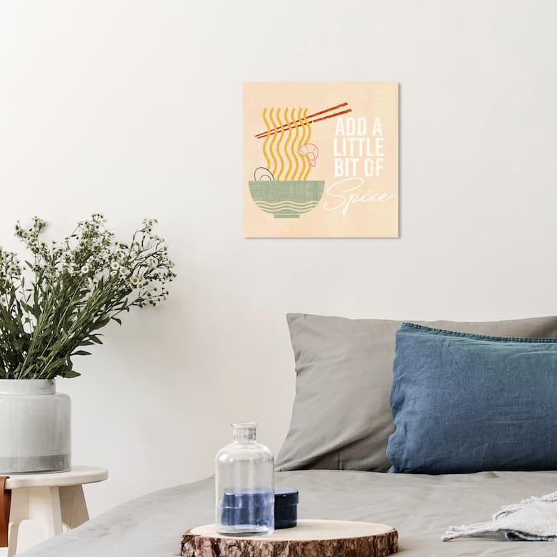 Wynwood Studio Canvas Typography and Quotes Little Bit of Spice White and Cream White Rustic Wall Art Canvas Print - 12 x 12