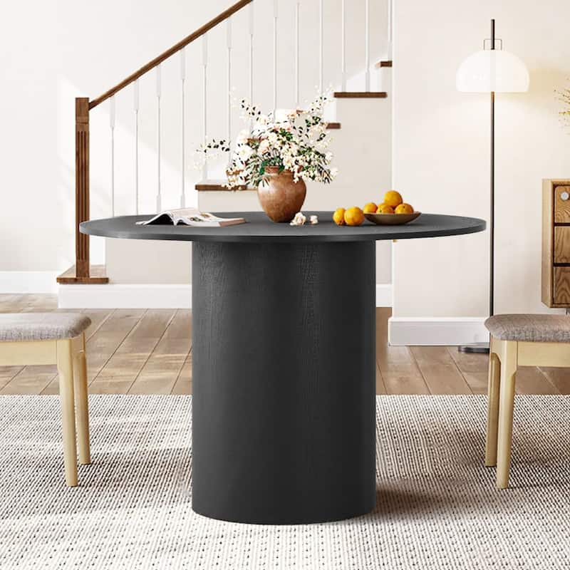42" Round Pedestal Dining table - Black