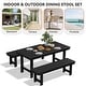 preview thumbnail 5 of 58, 3-Piece HDPE Outdoor Dining Set with Umbrella Hole Table and Two 2-Person Benches