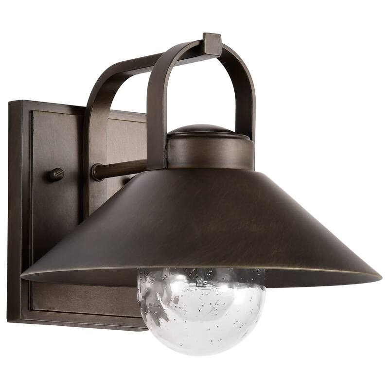 Ridge Medium Outdoor Lantern Bronze Finish Clear Seeded Glass
