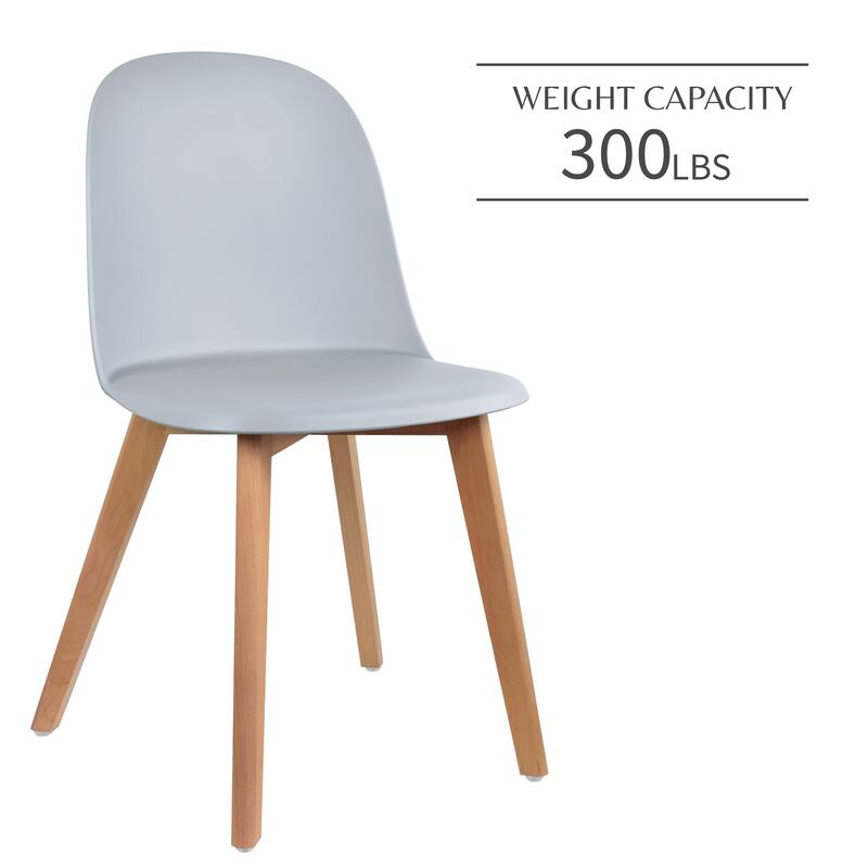 Set of 4 Plastic Dining Side Chair Wood For Event Kitchen Office Event Garden Patio Cafe Indoor Outdoor