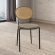 preview thumbnail 50 of 92, Leisuremod Euston Modern Velvet/Leather Dining Chair - Minimalist Wicker Back Accent Chair for Home Living Room & Kitchen Taupe Leather