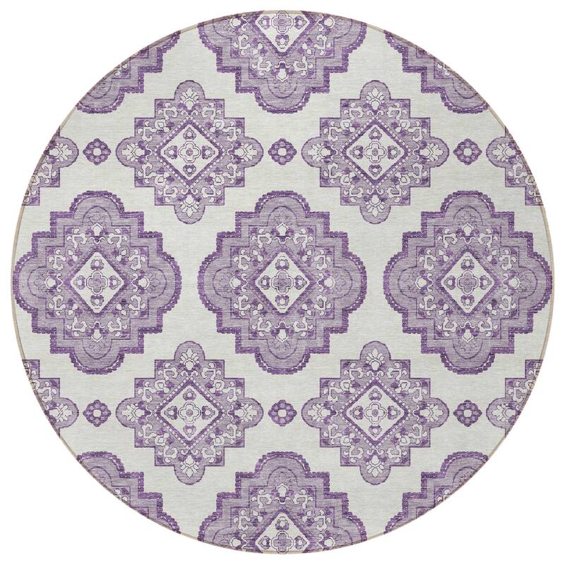 HomeRoots Medallion Transitional Rectangle Outdoor Rug