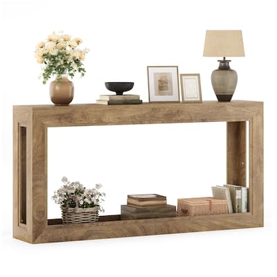 63'' 2-Tier Console Table Behind Sofa Couch for Entryway Living Room
