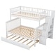 preview thumbnail 9 of 11, White Twin over Full Pine Wood Bunk Bed with Trundle and Staircase