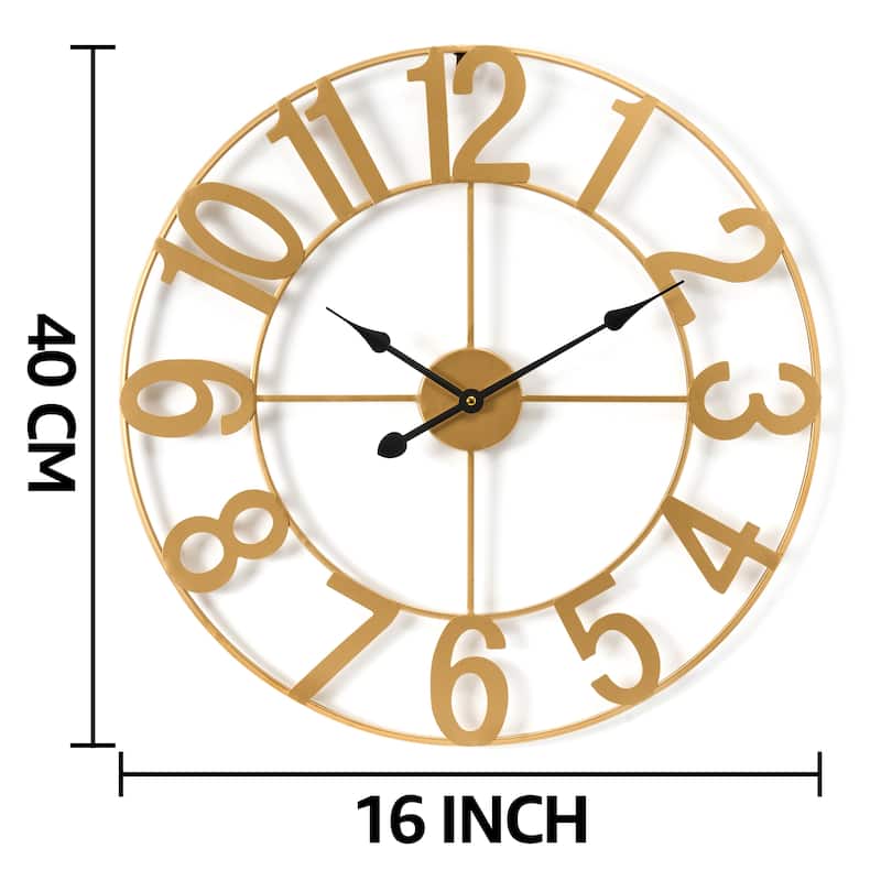 Sorbus Large 16 inch Decorative Round Analog Wall Clock Battery Operated With Numeral Style Design - 16"