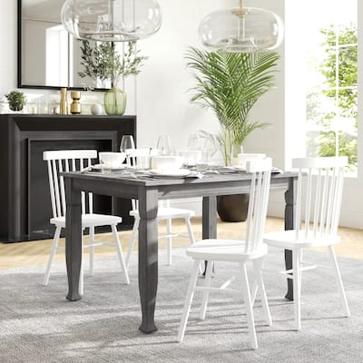 Solid Wood Commercial Grade Dining Table with Turned Legs - 47"D x 36.25"W x 30.25"H