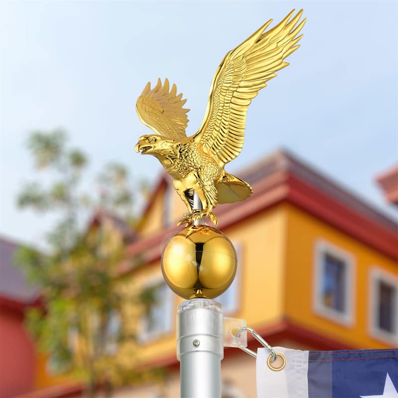 Flagpole 14" Eagle Topper Finial Ornament Telescopic Pole Yard Outdoor
