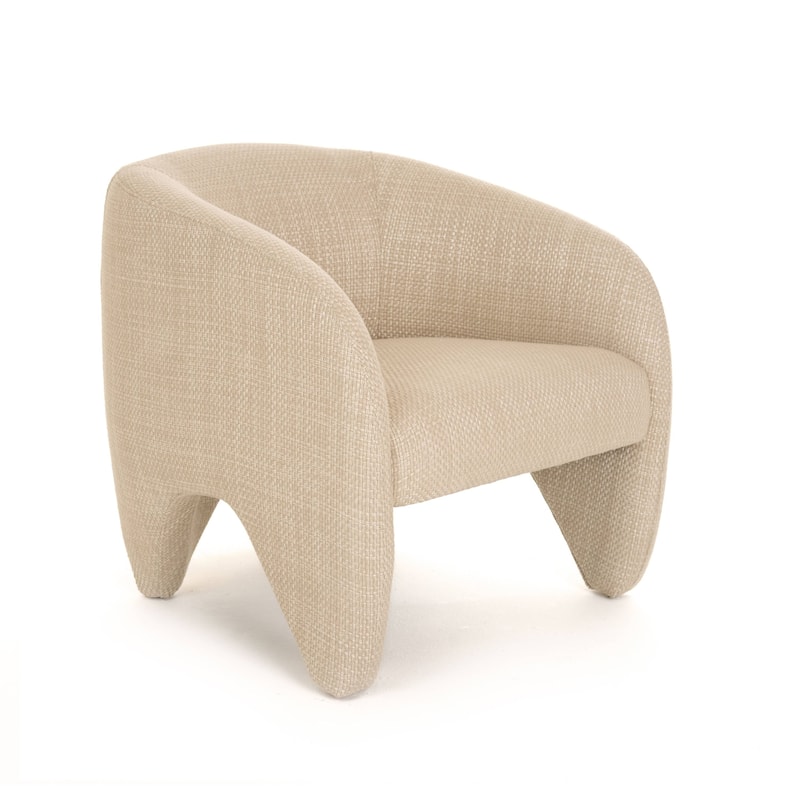 Modrest Halton Modern Beige Fabric Accent Chair