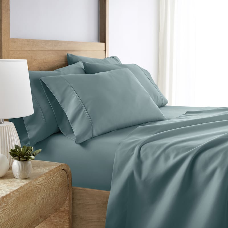 Becky Cameron Double Brushed Deep Pocket 6 Piece Sheet Set - Twin - Ocean