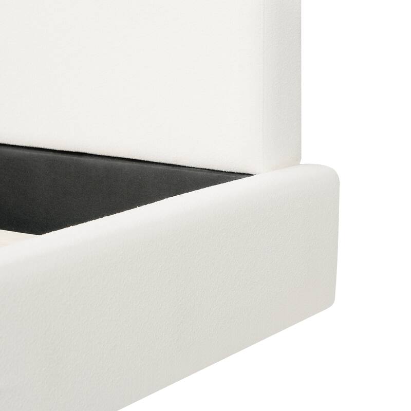 Christopher Knight Home - Jaro Modern Boucle Upholstered Platform Bed Frame with Wooden Slats Support, No Box Spring Needed