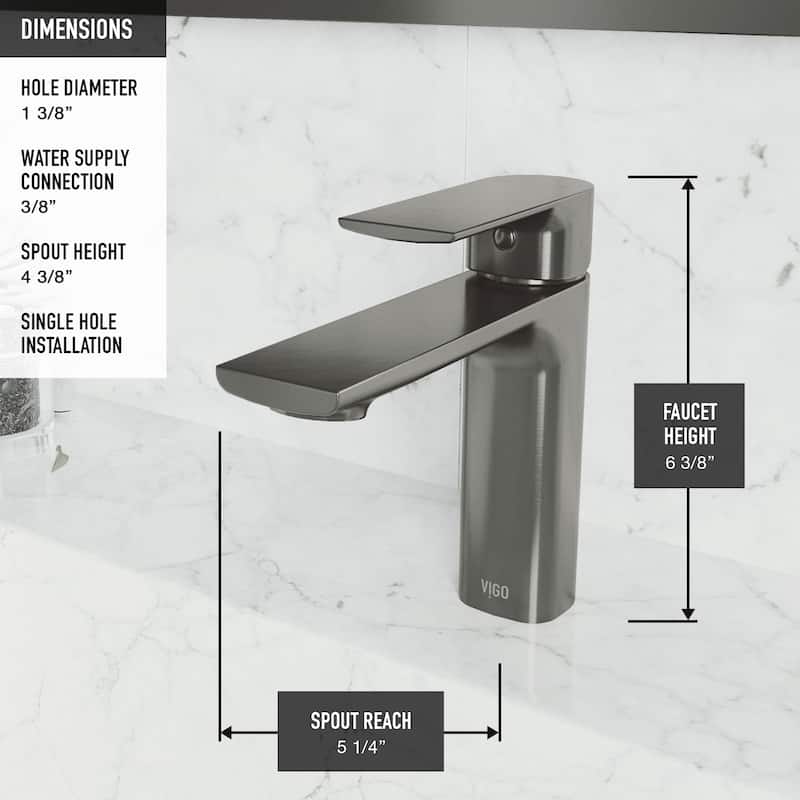 VIGO Davidson 6" H Single Handle Single Hole Bathroom Faucet