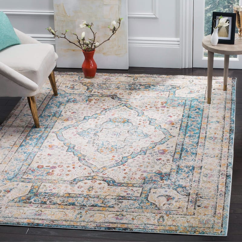 SAFAVIEH Aria Fragkoula Vintage Boho Oriental Rug - 4' x 6' - Creme/Red