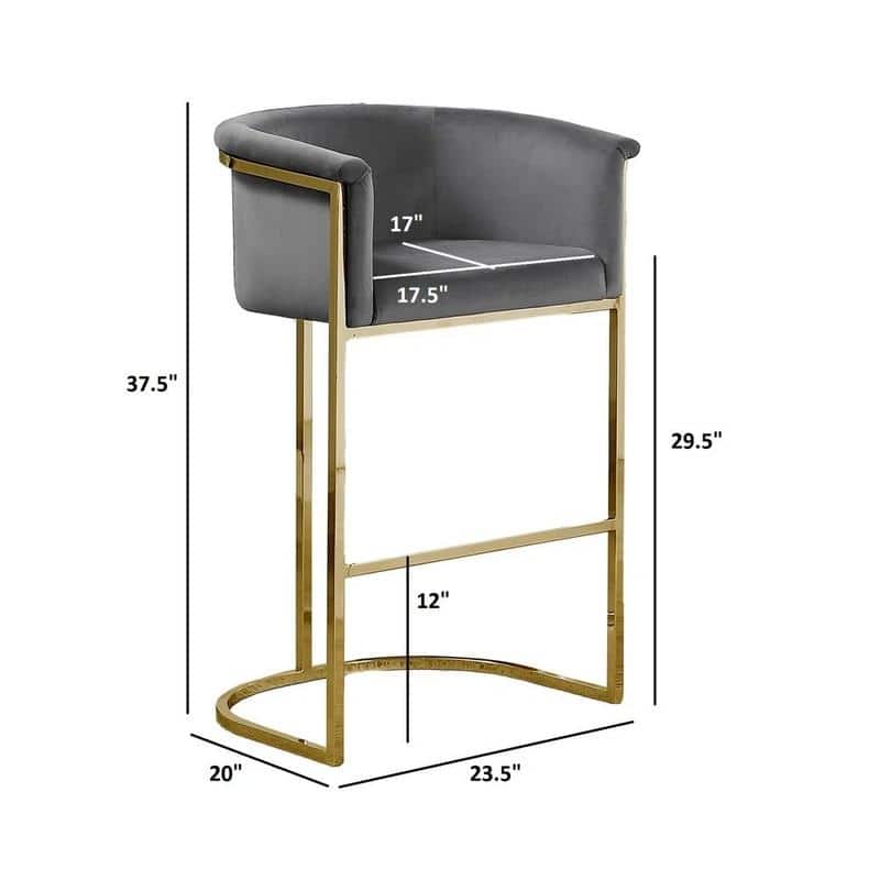 Best Quality Furniture Velvet Upholstered Barstool