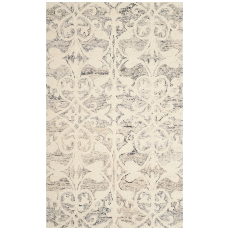 SAFAVIEH Handmade Chatham Dajana Modern Wool Rug - 3' x 5' - Light Grey/Ivory
