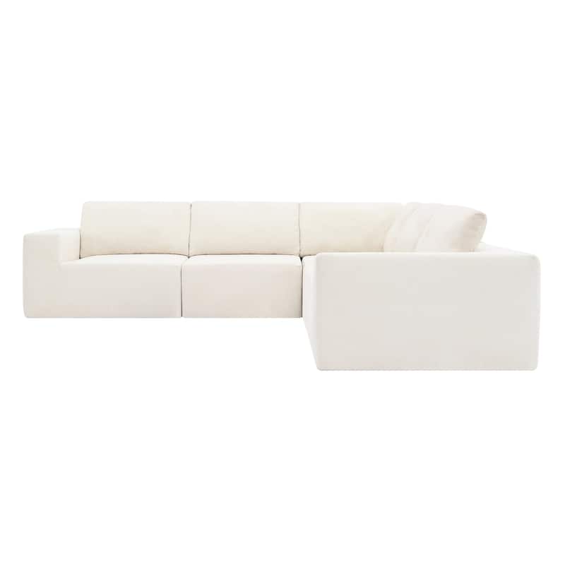 5-seater Modular Cloud Sectional Sofa, 147" L Shaped Boneless Sofa
