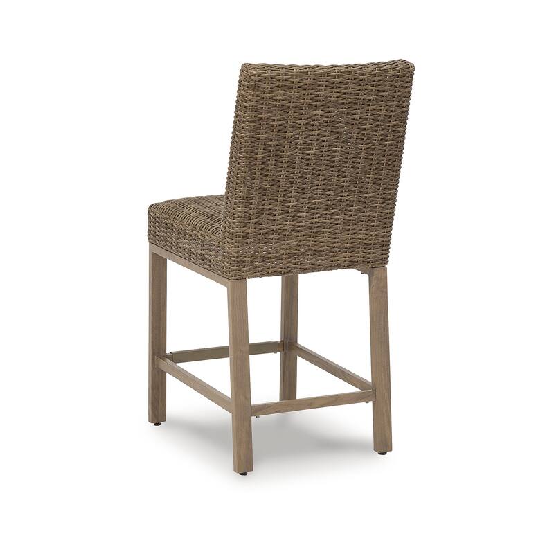 Signature Design by Ashley Walton Bridge Driftwood Outdoor Bar Stool (Set of 2) - 20.38" W x 26.88" D x 44.5" H