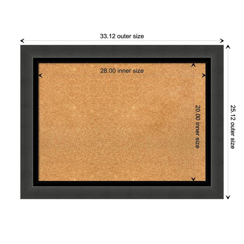 Tuxedo Black Framed Cork Bulletin Memo Board