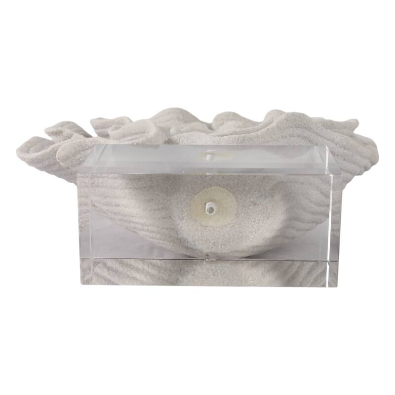 Polyresin Coastal Sculpture Abstract Layered Petal Design - 12" White - 10.5" x 4" x 12"