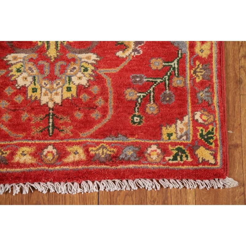 Kazak Oriental Foyer Rug Handmade Red Floral Wool Carpet - 2'0" x 3'0"