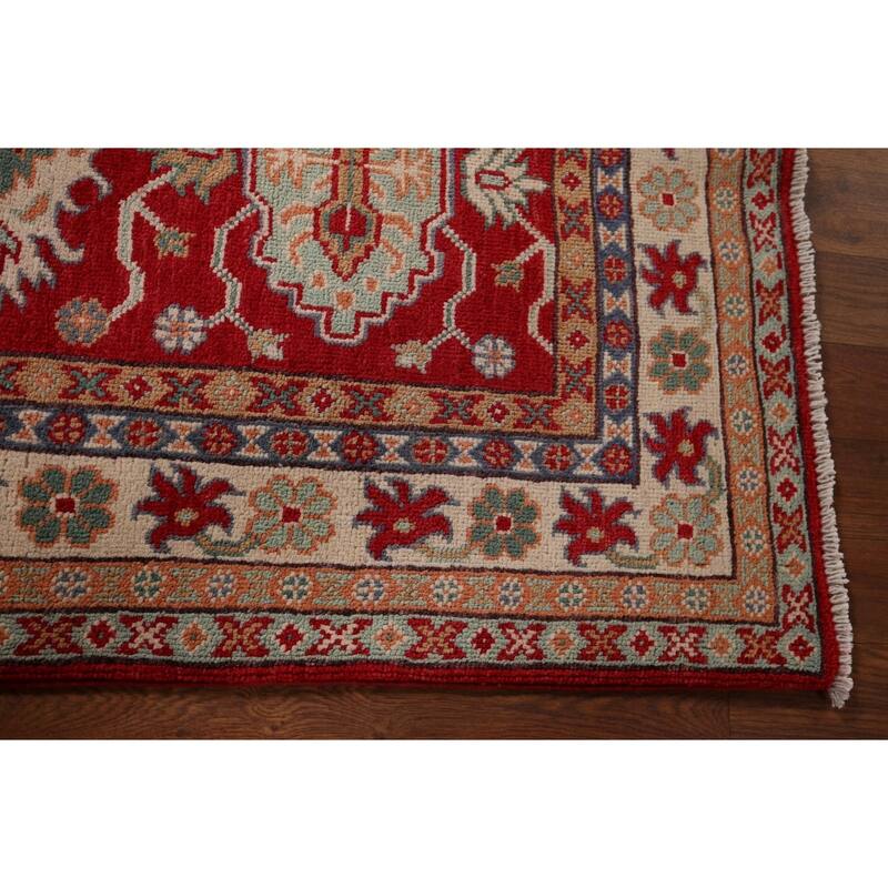 Kazak Foyer Rug Handmade Traditional Red Wool Carpet - 2'8" x 4'2"