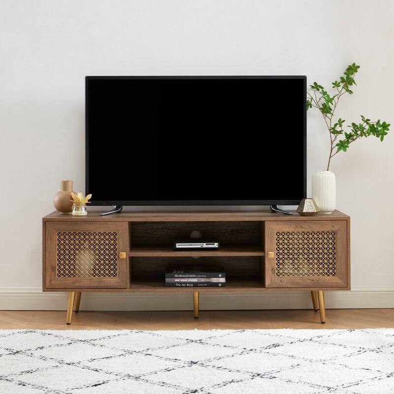 59 Inch TV Stand for 65'' TV, Classic Entertainment Center Media Console - 59"Wx15.5"Dx 20.9"H
