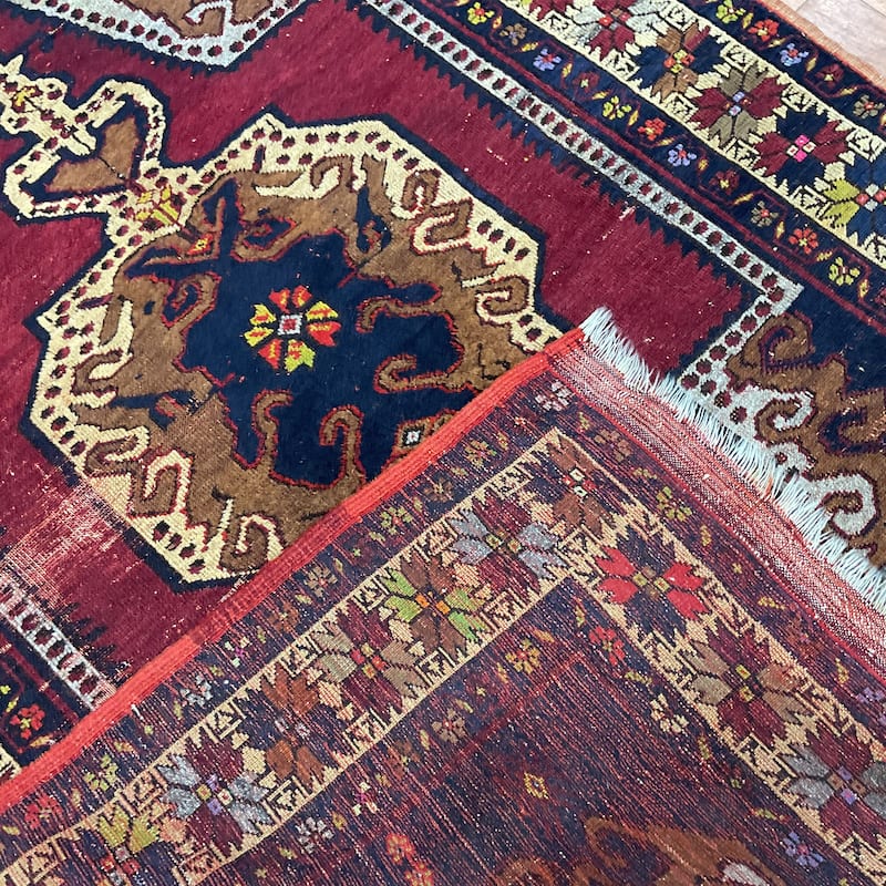 HERAT ORIENTAL Antique 1920's Handmade Turkish Wool Rug - 4' x 6'