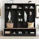 preview thumbnail 1 of 18, 66.9" W Hall Tree with Storage Bench,Cube Storage,Shelves and 8 Hooks Black