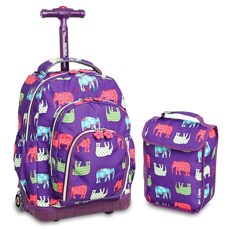J World New York Lollipop Rolling Backpack - Elephant Kids' Carry-On Luggage
