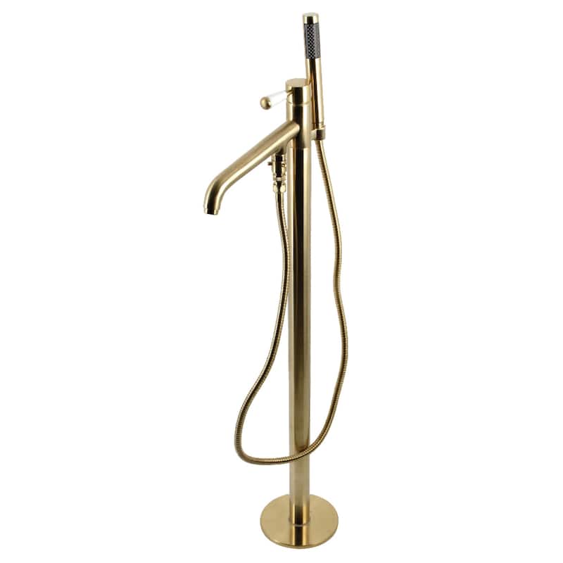 Kingston Brass Paris Floor Mounted Tub Filler with Built-In Diverter � - Brushed Brass