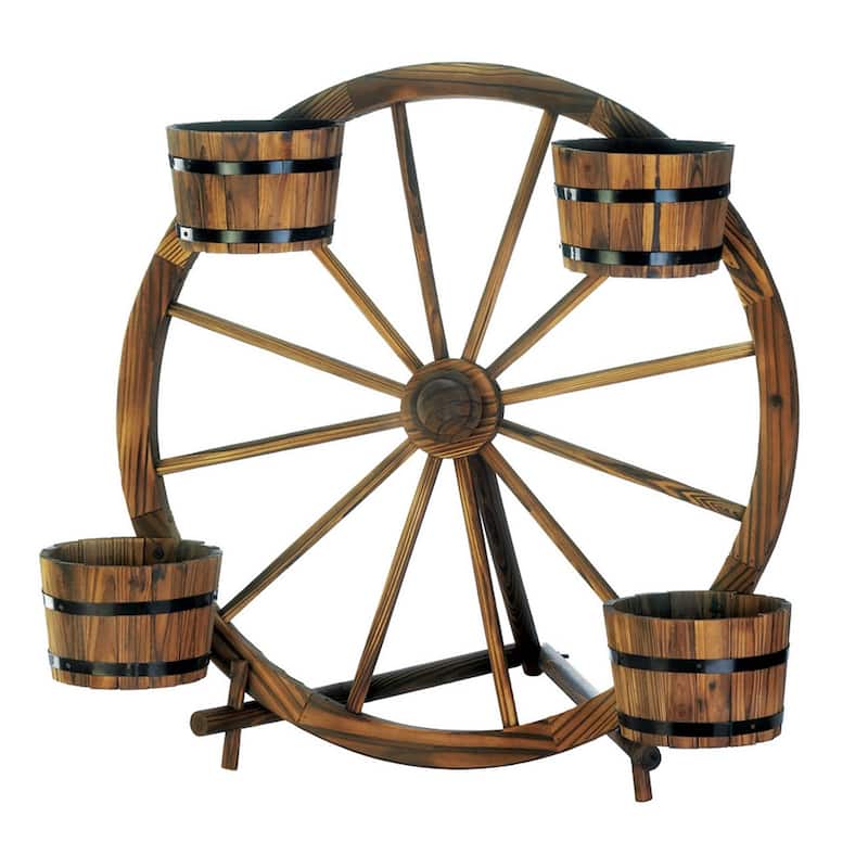 Richmond Wagon Wheel Rustic Plant Holder