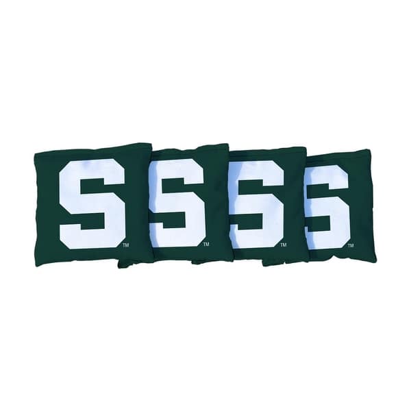 slide 2 of 3, Michigan State Spartans Green Cornhole Bags All-Weather Resin Filled