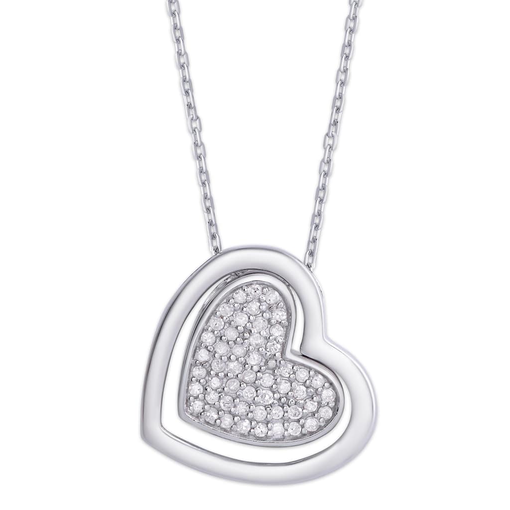 Victoria Townsend .925 Sterling Silver 1/4ct Diamond Double Heart Necklace
