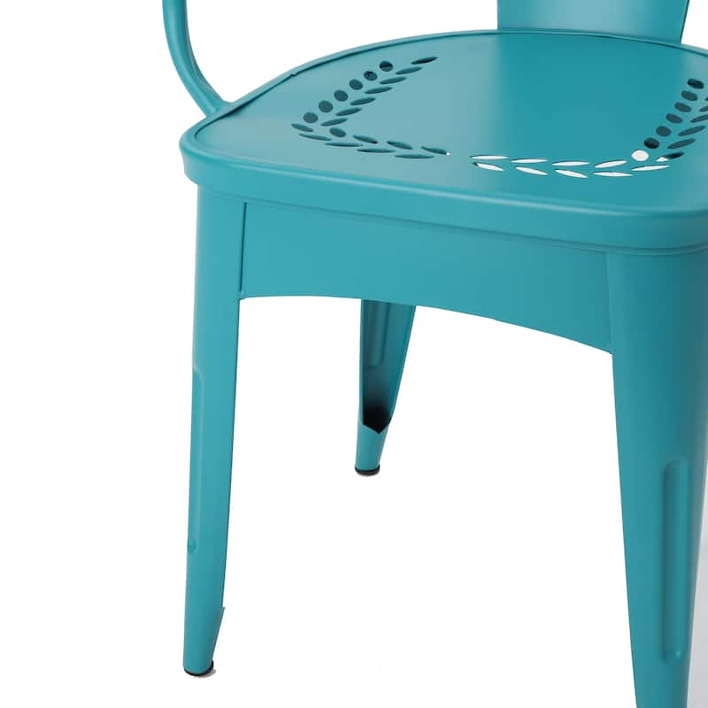 Roomfitters 3-Piece Metal Bistro Set, Outdoor Patio Table and Chairs for Balcony, Garden or Deck