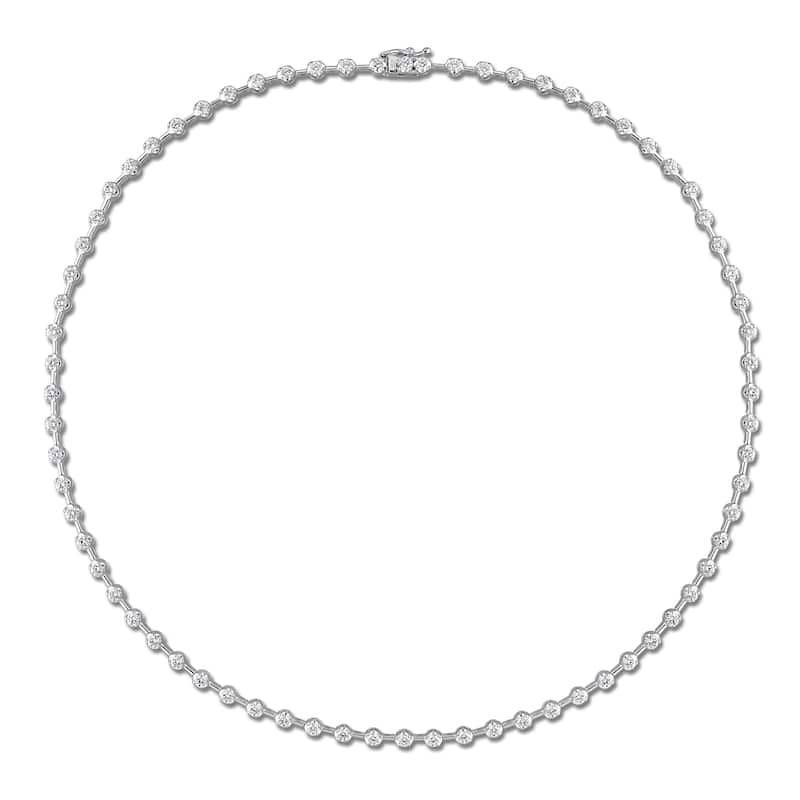 Miadora 4ct TDW Diamond Tennis Necklace in 14k White Gold - 16.5 in