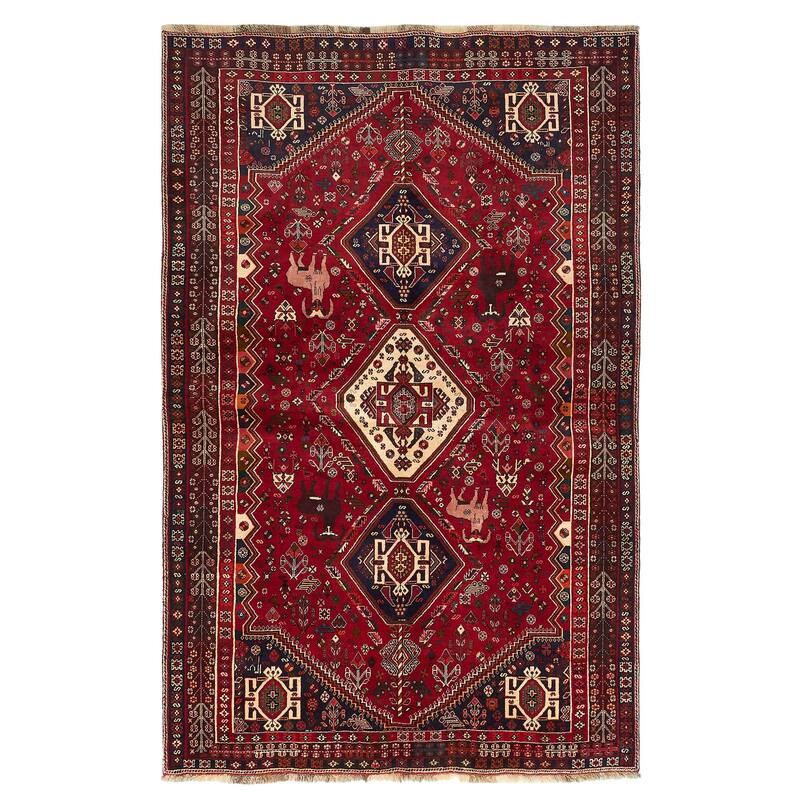 ECARPETGALLERY Hand-knotted Melis Vintage Red Wool Rug - 5'6 x 8'8