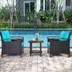 preview thumbnail 3 of 8, Gymax 3PCS Patio Wicker Rattan Conversation Set Outdoor Furniture Set - See Details