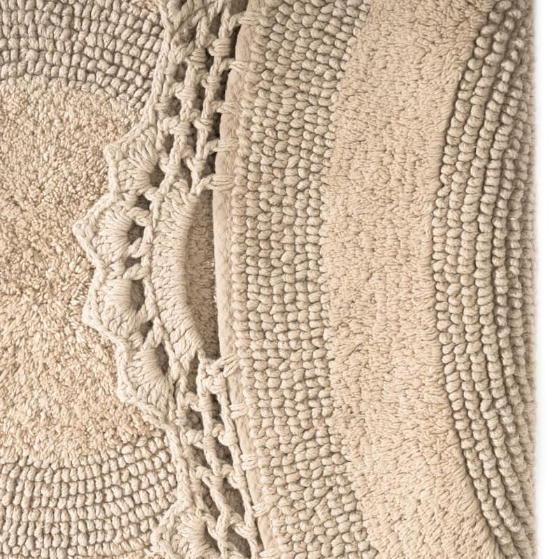 MH London Winchester Cotton Round Bathroom Rug - Soft Bath Mat